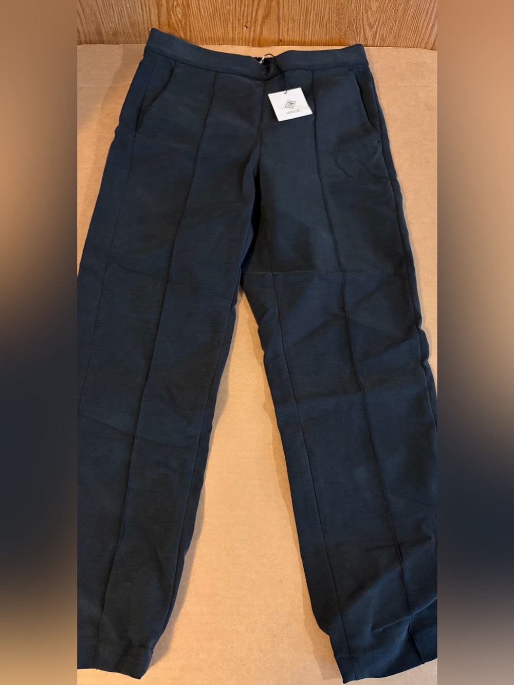 Vince black Straight-Leg Pull-On Trousers